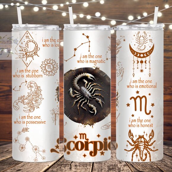 Scorpio Zodiac Sign Metal Tumbler - Picture 1 of 1
